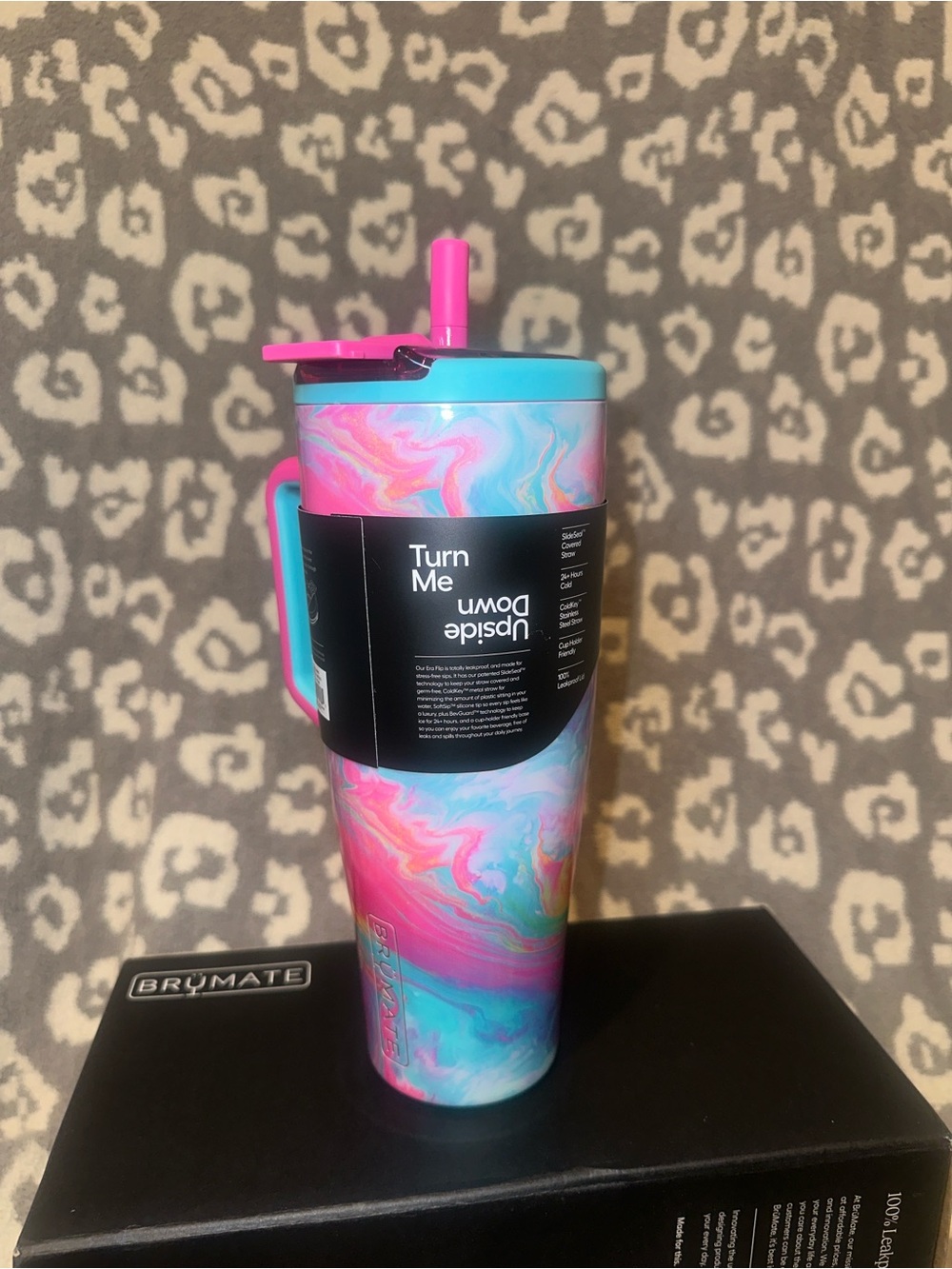 BrüMate Era Flip 40oz Travel Mug  Limited Edition Rainbow 🌈 Swirl😍😍New 🌈 - Picture 14 of 17